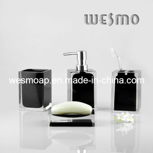 Transparent Black Polyresin Bath Set (WBP0262C)