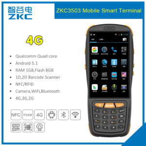 Zkc PDA3503 Qualcomm Quad Core 4G PDA Android 5.1 Mobile Warehouse Barcode Scanner