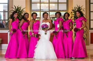 Fuchsia Ladies Fashion Dress One-Shoulder Bridesmaid Dresses Z4024