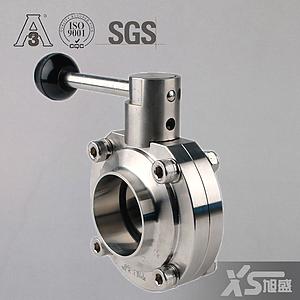 Food Grade Stainless Steel Ss304 Sanitary Manual Weld Butterfly Valves